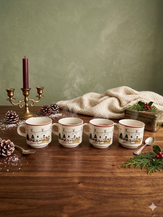 jamestown china Other - Jamestown China - The Joy of Christmas Ceramic Mug Set of 4